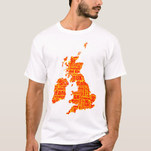 Typografiska brittiska öarna - Amber och Red T Shirt