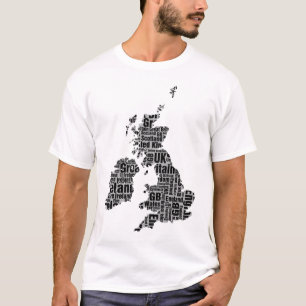 Typografiska brittiska öarna. t-shirt