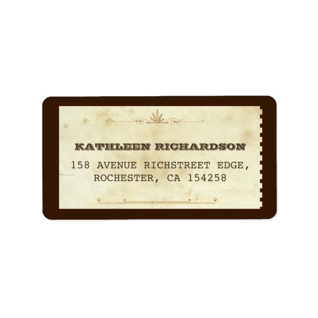 typografiska gamla adressetiketter (Framsidan)
