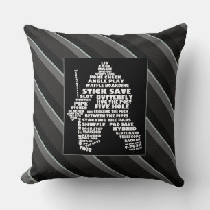 Typografiska Hockey Goalie Terms Dekorativ kudde