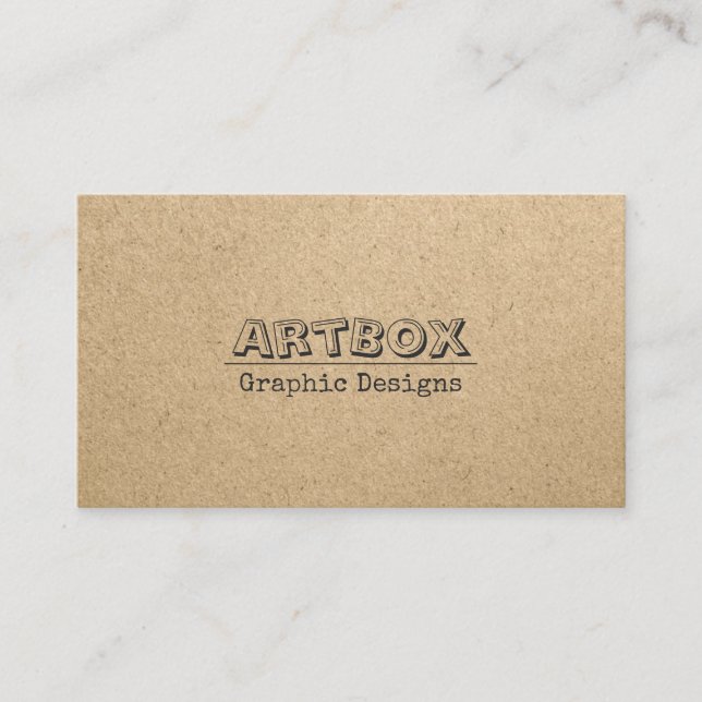 Typografiska Kraft Papper Visitkort (Framsida)