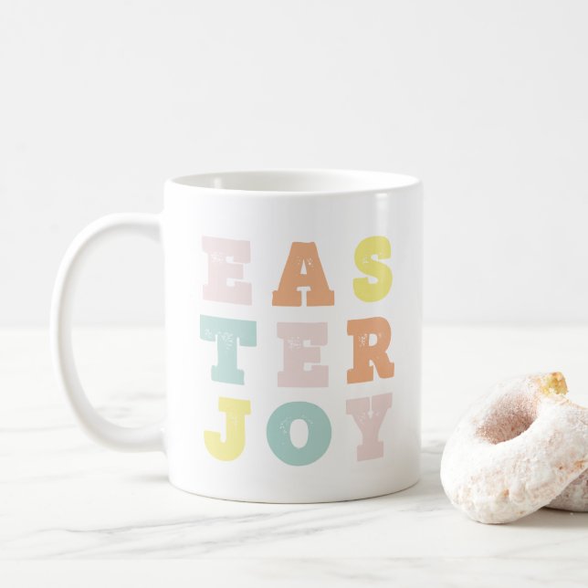 Typografiska Påsk Joy Modern Pastels Kaffemugg (Med munk)