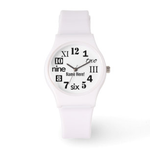 Typografiska spelnummer Monogrammade Armbandsur