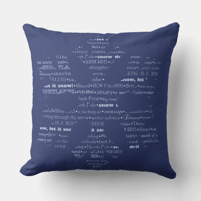 Typografiska vinterfraser kudde (Framsida)