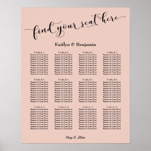 , typografiskt bröllopsdiagram poster