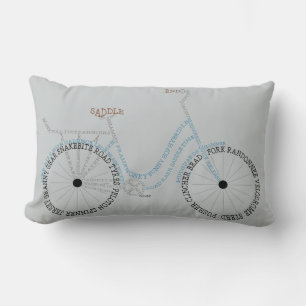 Typografiskt cykelbike-cykelskugga lumbarkudde