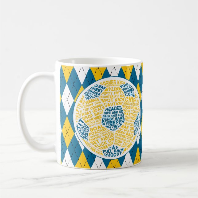 Typografiskt fotbojor kaffemugg (Vänster)