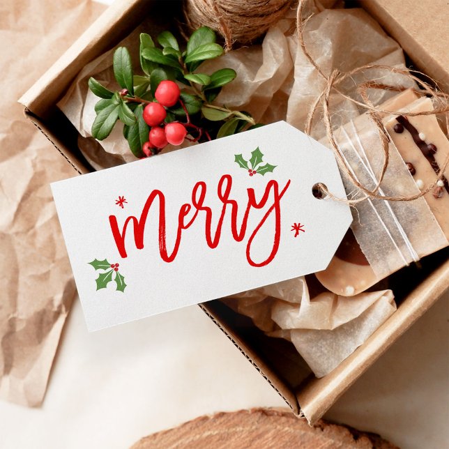 Typografiskt God jul-skript Presentetikett (Skapare uppladdad)