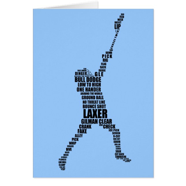 Typografiskt hälsningskort för Lacrosse Player-spe (Framsidan)