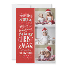 Typografiskt julkort tre foto