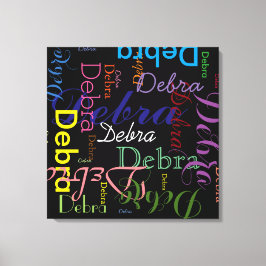 Typografiskt mönstrad namn canvastryck