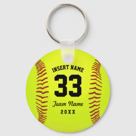 Typografiskt Softball Team Nyckelring
