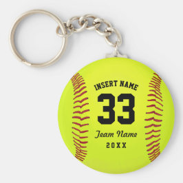 Typografiskt Softball Team Nyckelring