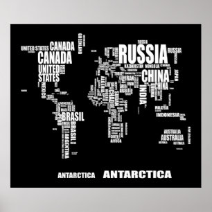 Typografivärldskarta Poster