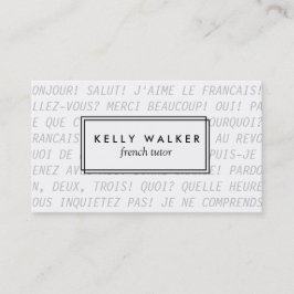 Typografivisitkort för franskt språk visitkort