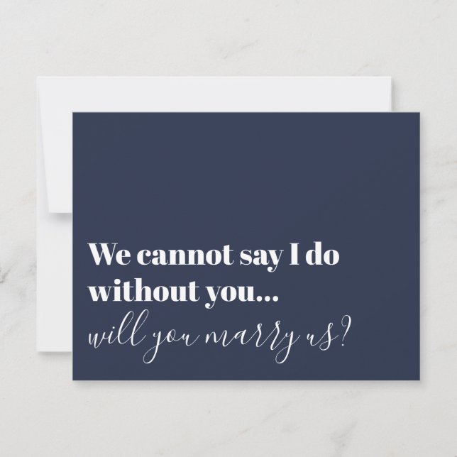 Typograftjänstemän Frieri inbjudan till Marry Us (Framsida)