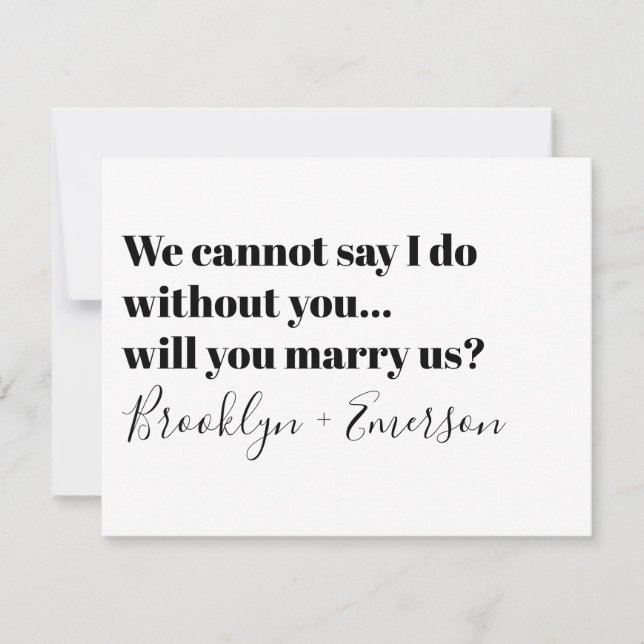 Typograftjänstemän Frieri Marry Us Inbjudningar (Framsida)