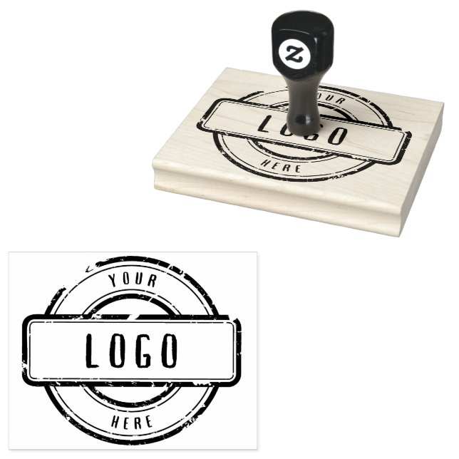 Typography Anpassningsbar Business Logotyp Rubber  Stämpel (Stämplad)