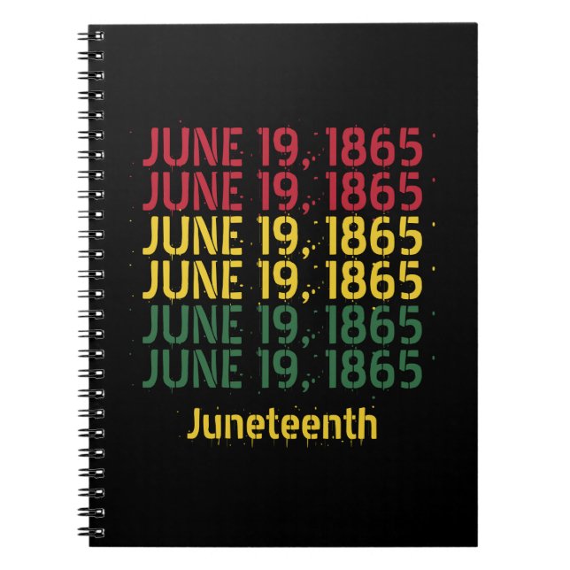 Typography Black History June 19 1865 Junttonde Anteckningsbok (Framsidan)