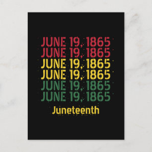 Typography Black History June 19 1865 Junttonde Vykort
