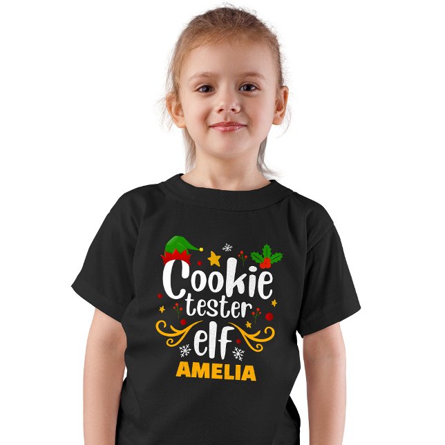 Typography Cookie Tester Elf-familjmatchning T Shirt (Skapare uppladdad)