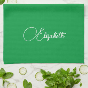 Typography Namn Template Elegant Kelly Grönt Kökshandduk