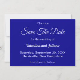 Typography Style Minimalist Dark Blue Wedding Spara Datumet
