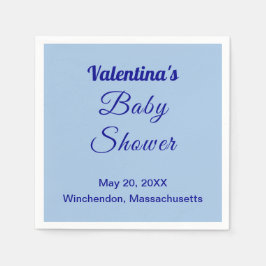 Typography Style Minimalist Light Blue Baby Shower Pappersservett
