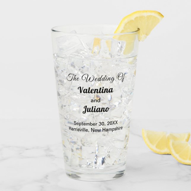 Typography Style Wedding Glass Cup Glaskopp (Bakside Is)