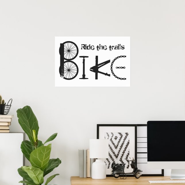 Typography Text Inspirational Bike Rider Poster (Hemmakontoret)