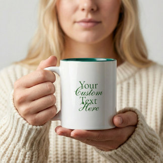 Typography Your Quote Serif And Script Green Två-Tonad Mugg