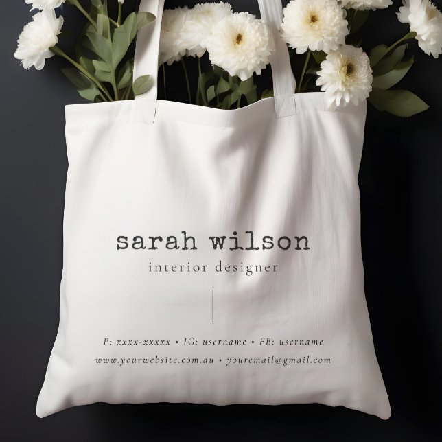 Typsnitt för Minimalistisk Anpassningsbar Business Tygkasse (Skapare uppladdad)