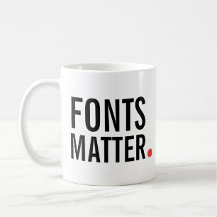 Typsnitt Matter. Modern typografi, offert Mugg