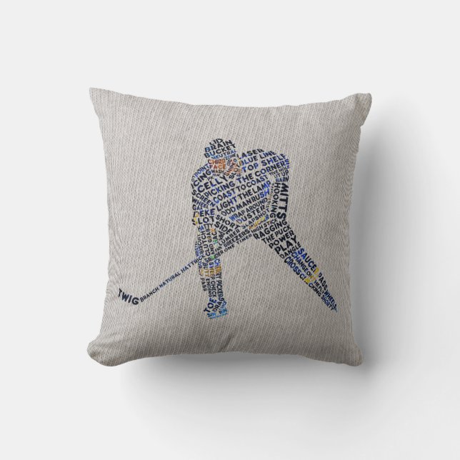 Typsnittsdesign Hockeyspelarkudde att anpassa Kudde (Framsida)