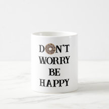 Typsnittskaffemuggen 'Don't Worry Be Happy'