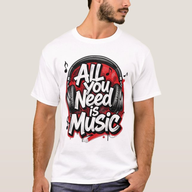 Typsnittskjorta för musikkärlek  t shirt (Framsida)