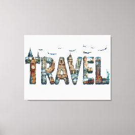 Typsnittskonst för resor canvastryck