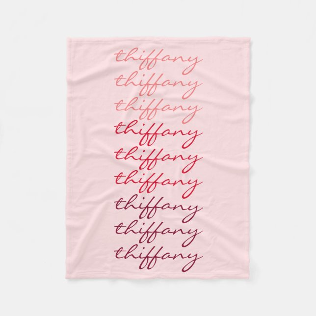 Typsnittsnamn Rosgradient Upprepat Namn Fleecefilt (Framsidan)