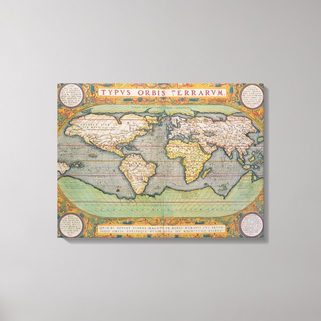 Typus Orbis Terrarum, karta i världen Canvastryck (Framsida)