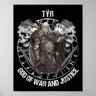 Tyr Gods från Krig och juridik som viker nordiska Poster