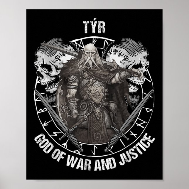 Tyr Gods från Krig och juridik som viker nordiska  Poster (Framsidan)