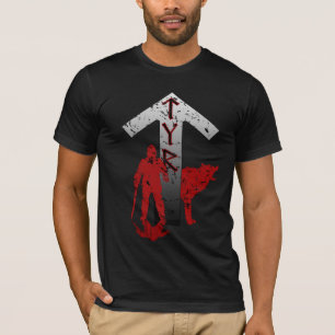 Tyr och Fenrir runaskjorta T Shirt