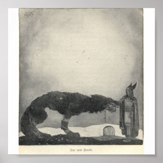 Tyr und Fenrir Poster