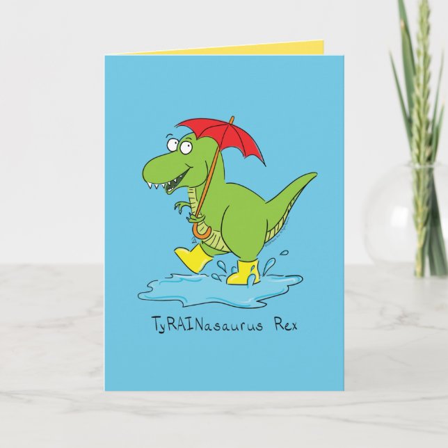 TyRAINosaurus Rex T-rex Dinosaur-gratulationskort Kort (Framsida)