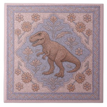 Tyrannasaurus Rex Rosa-ish Tile