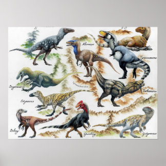 Tyrannosauroid familjeträdstryck poster