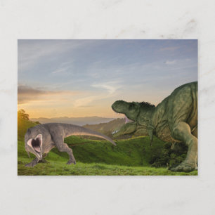 Tyrannosaurs Dinosaur Battle Vykort