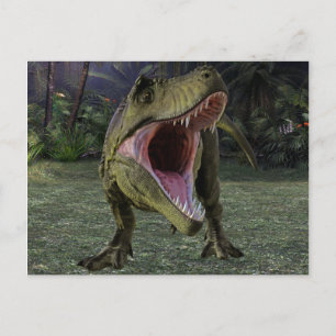 Tyrannosaurs Dinosaur Djungel Scen Vykort