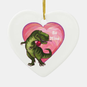 Tyrannosaurus Alla hjärtans dag Julgransprydnad Keramik