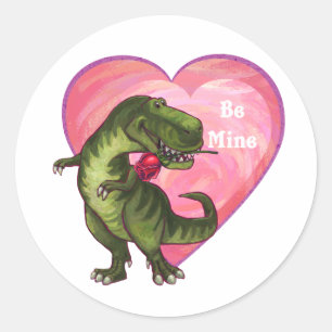 Tyrannosaurus Alla hjärtans dag Runt Klistermärke
